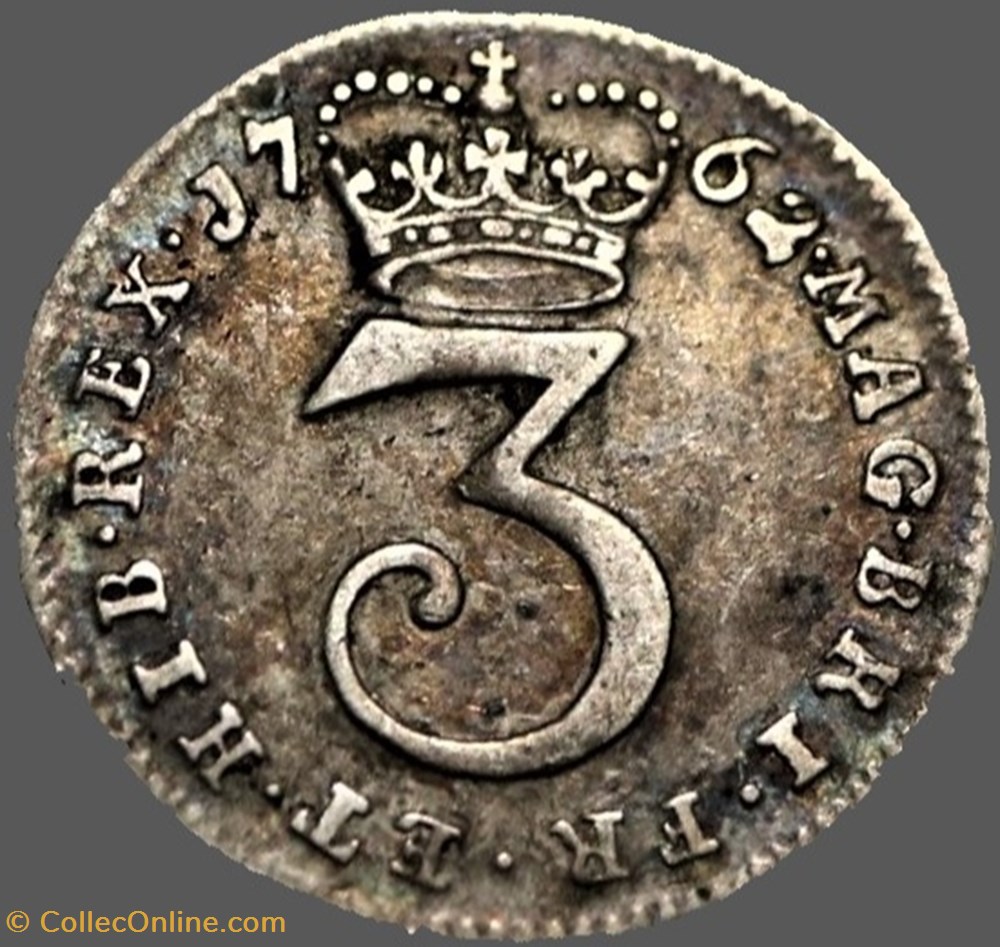 monnaies europe medievale royaume angleterre george iii 3 pence 1762 united kingdom of great britain