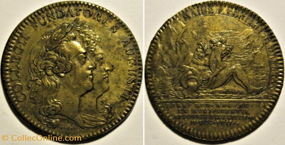 1763 Jeton du Bicentenaire du Collège "Louis le Grand" monnaies jetons mereaux 1763 jeton du bicentenaire du college louis le grand