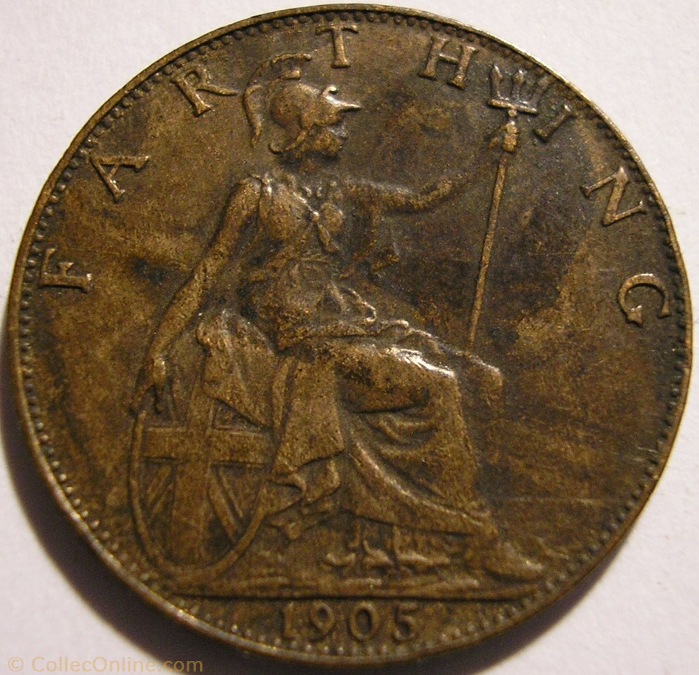 Edward VII - Farthing 1905 - Great Britain monnaies monde royaume uni edward vii farthing 1905 great britain