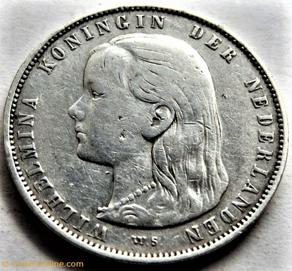 Wilhelmina of Nederland - 1 Gulden 1892 2 monnaies monde pays bas wilhelmina of nederland 1 gulden 1892
