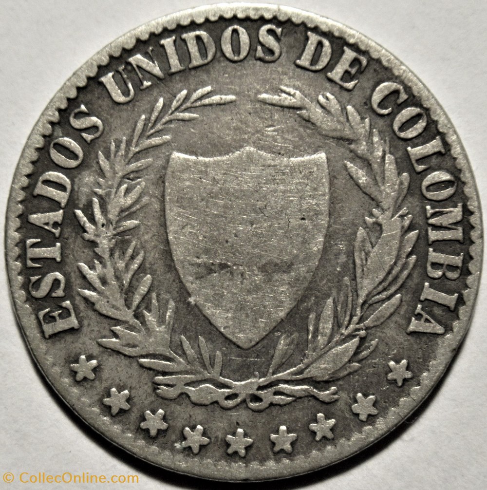 2 Decimos 1867 Bogota 2 monnaies monde colombie 2 decimos 1867 bogota