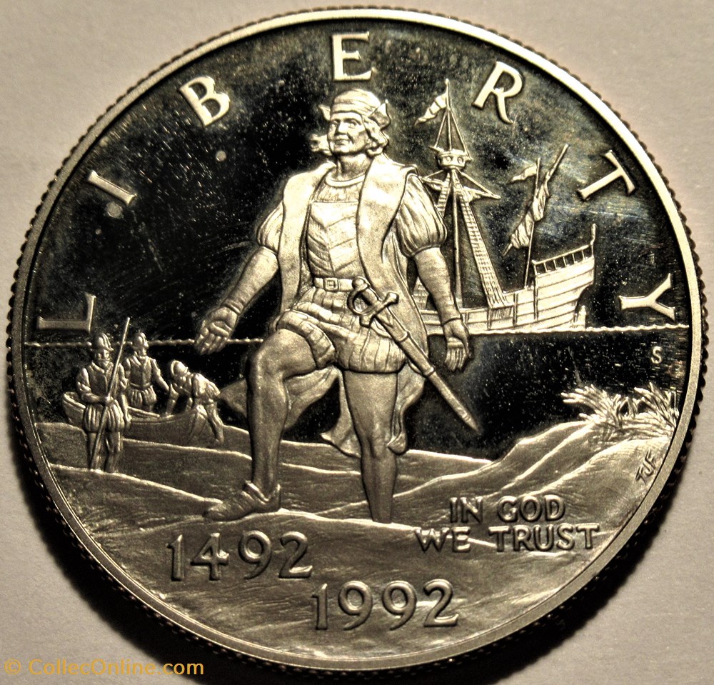 Columbus Quincentenary 1492-1992 - Half Dollar 1992 San Francisco 2 monnaies monde etats unis columbus quincentenary 1492 1992 half dollar 1992 san francisco