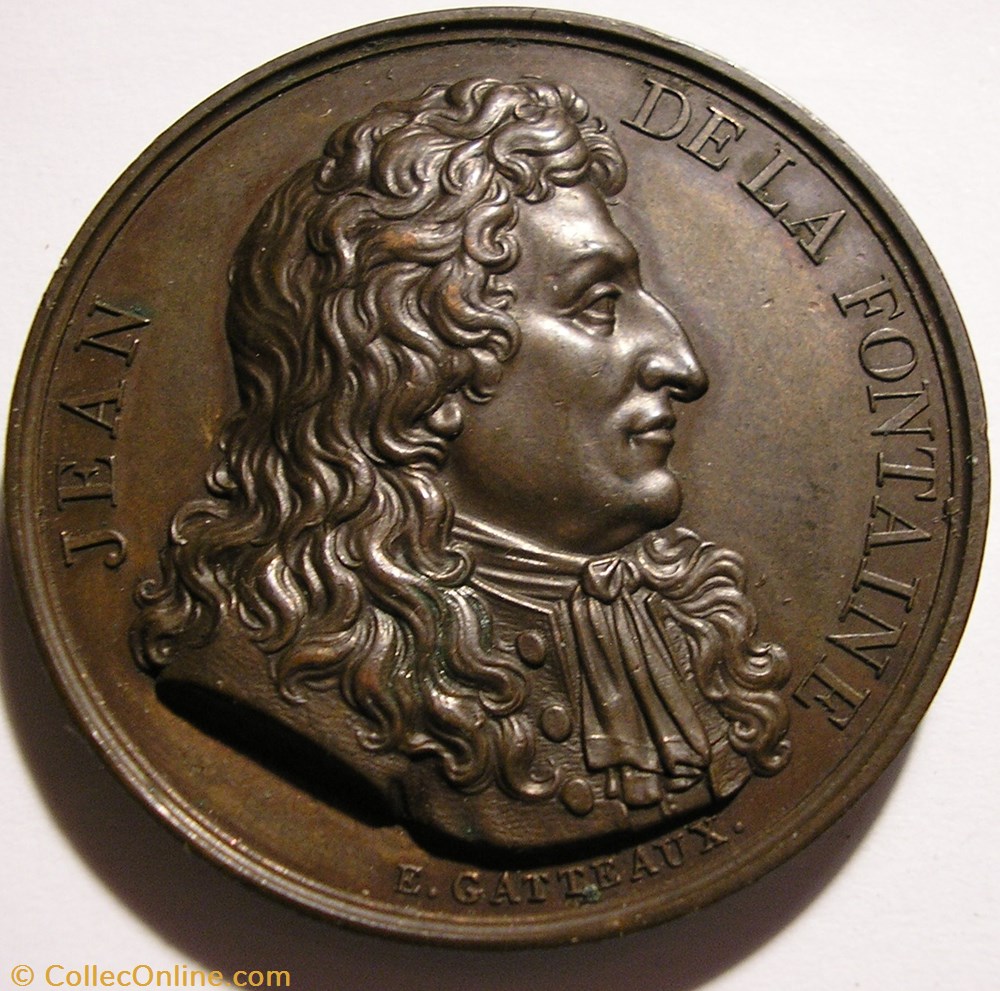 Jean De La Fontaine - 1816 Médaille 2 france restauration jean de la fontaine 1816 medaille