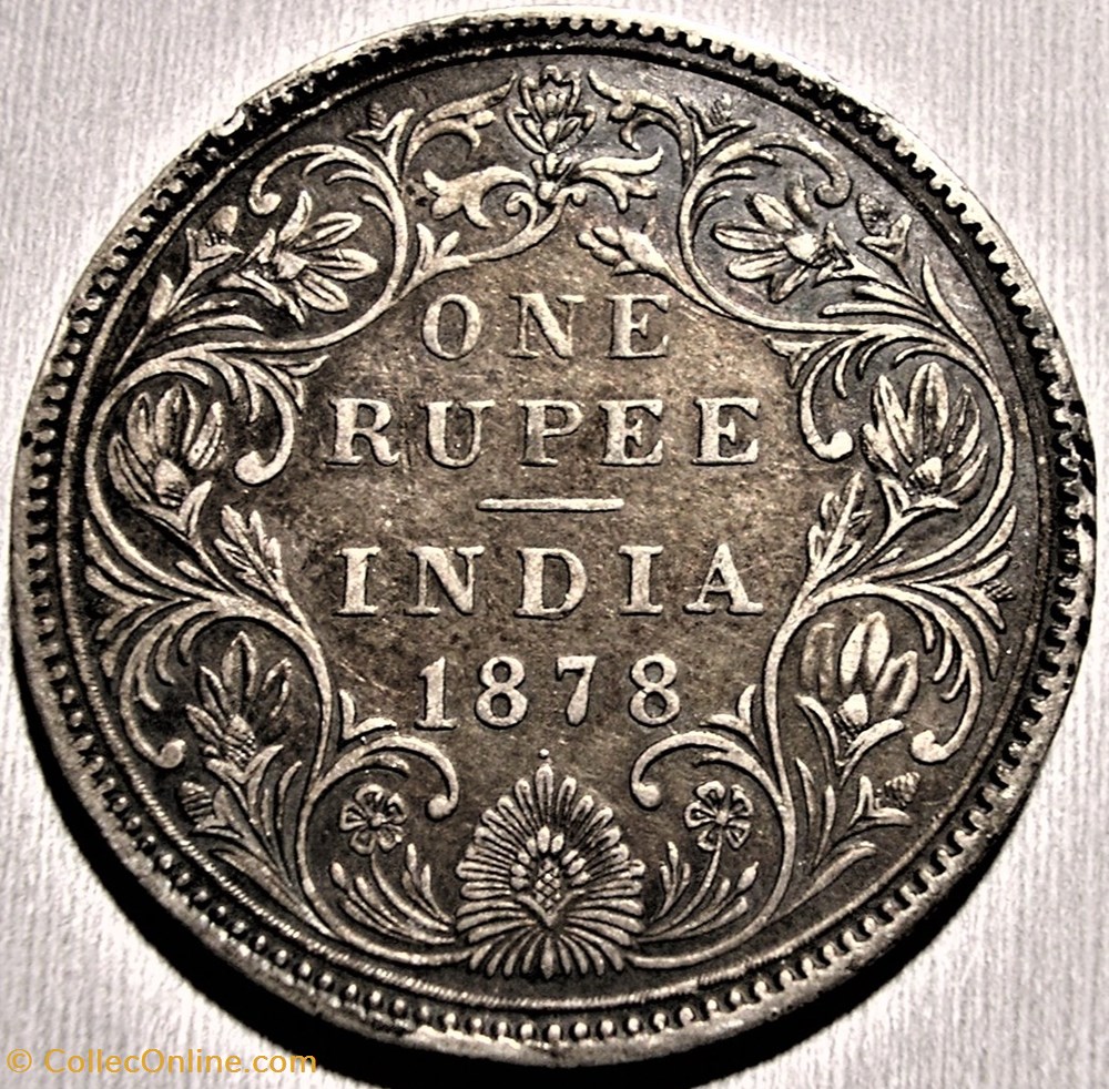 monnaies monde inde victoria one rupee 1878 bombay british india