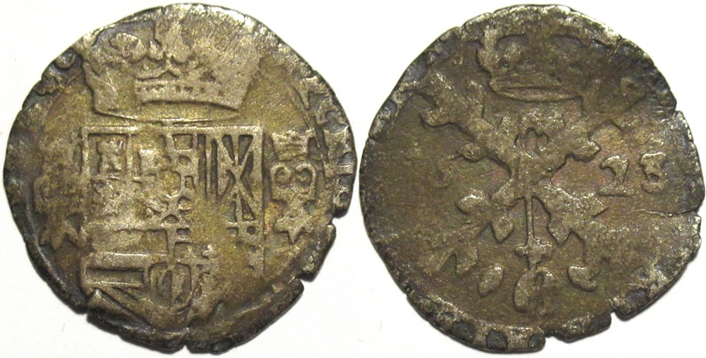 Felipe IV - 1/32 Patagon 1623 Dôle, Spanish Netherlands monnaies europe medievale pays bas espagnols felipe iv 1 32 patagon 1623 dole spanish netherlands