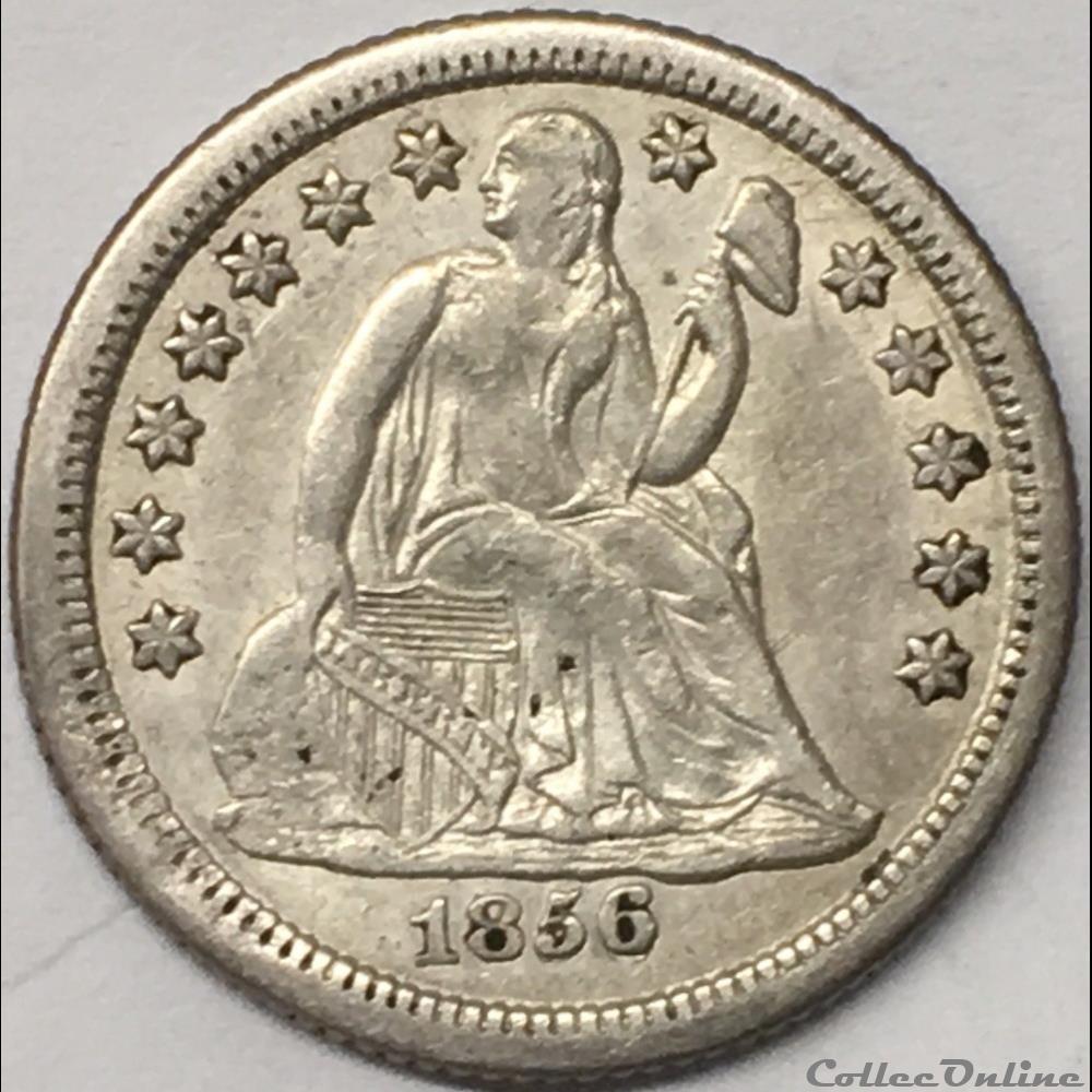1856 o Dime / 10 Cents monnaie monde etat uni 1856 o dime 10 cents