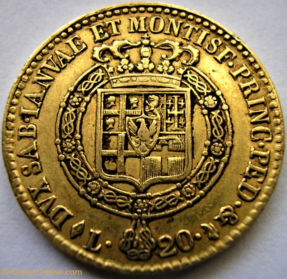 1817 Royaume de Sardaigne, 20 Lire, Torino - Carlo Alberto 2 monnaies monde italie 1817 royaume de sardaigne 20 lire torino carlo alberto