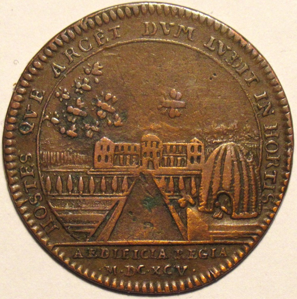 Louis XIV - 1695, Jeton, Bâtiments du roi et Ruche monnaies paranumismatique jetons poids louis xiv 1695 jeton batiments du roi et ruche