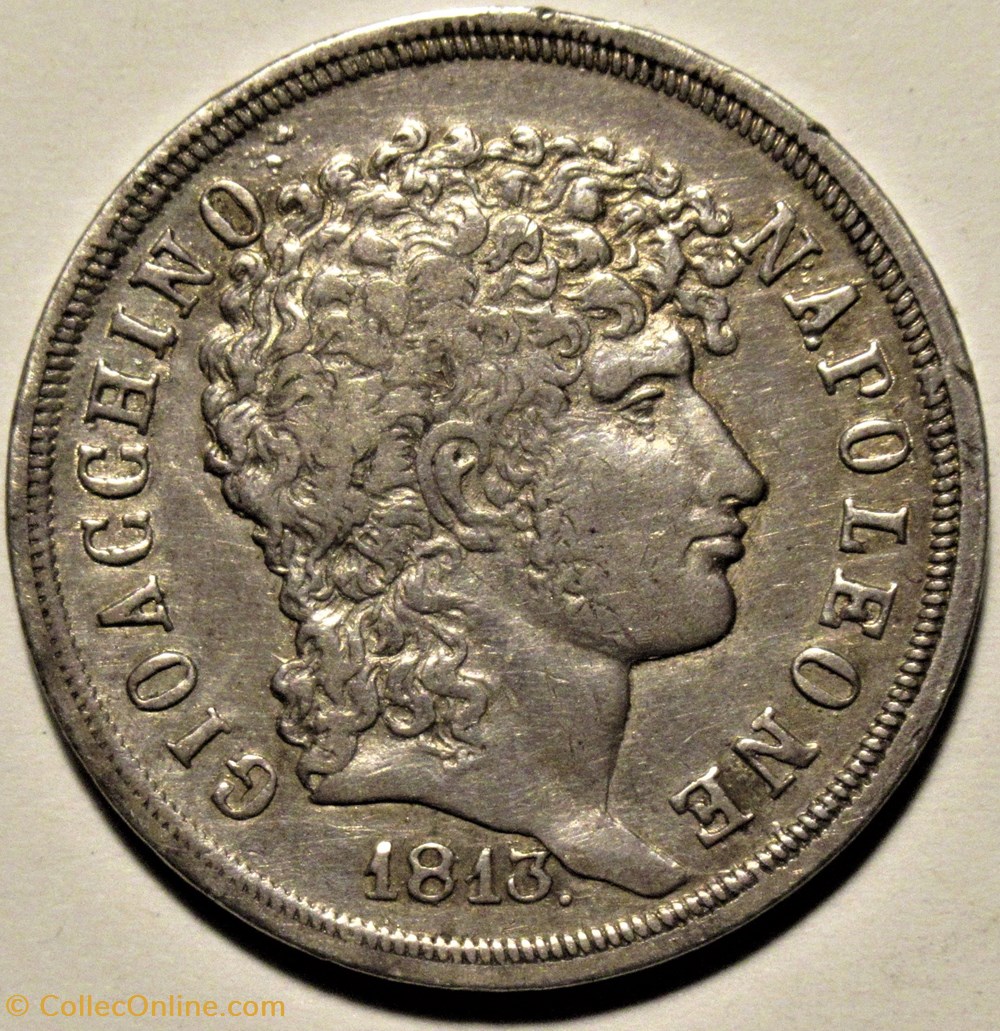 1813 Royaume de Naples, 2 Lire - Joachim Murat monnaies monde italie 1813 royaume de naples 2 lire joachim murat