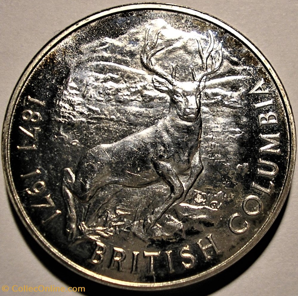 British Colombia - Centennial Commemorative Token 1871-1971 2 monnaies jetons mereaux british colombia centennial commemorative token 1871 1971