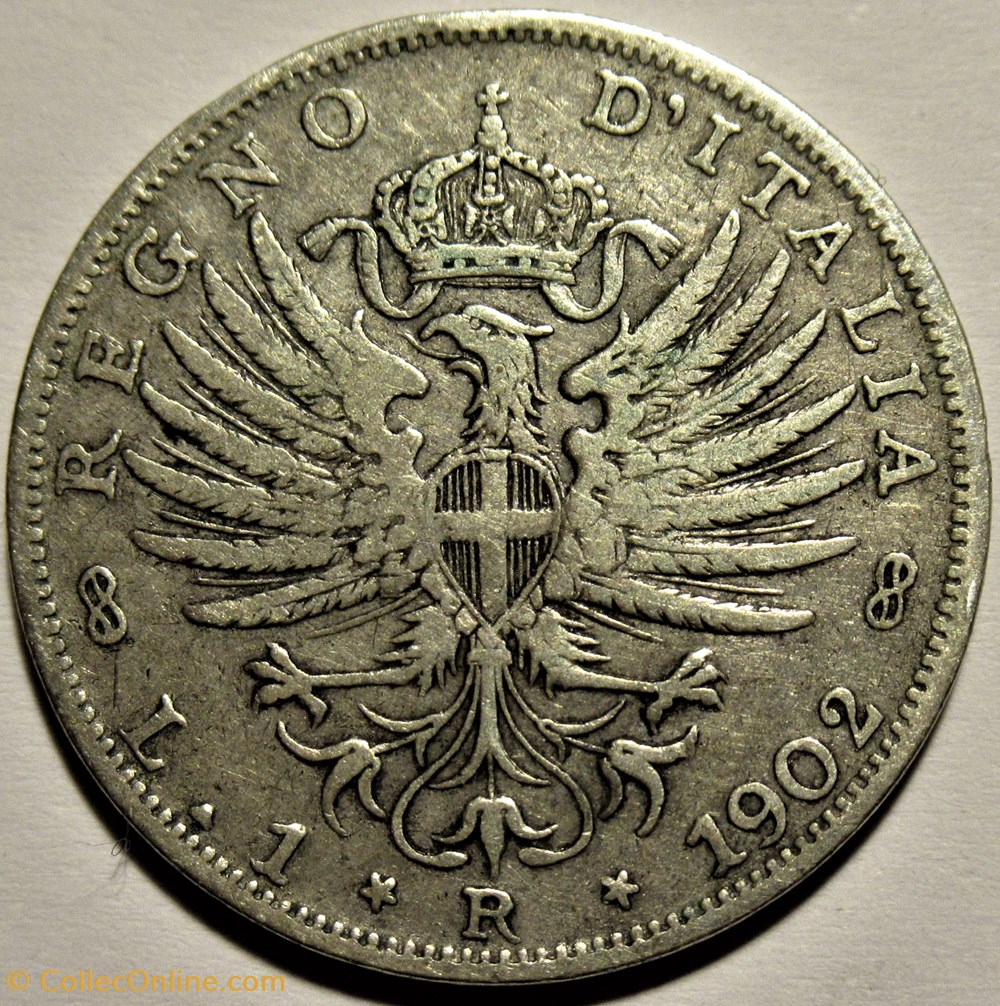 1902 Regno d'Italia, Lira, Roma - Vittorio Emanuele III 3 monnaies monde italie 1902 regno italia lira roma vittorio emanuele iii