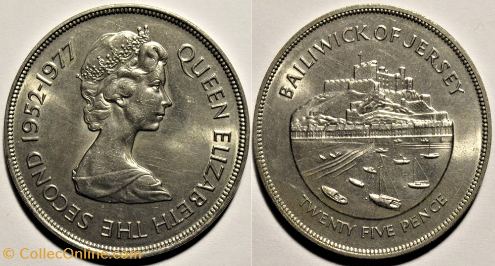 States of Jersey - 25 Pence 1977 Jubilee of Elizabeth II monnaies monde states of jersey 25 pence 1977 jubilee of elizabeth ii