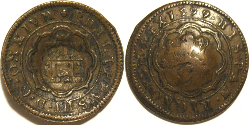 8 Maravedis 1599 (Resellos) - Felipe III de España monnaies europe medievale royaume espagne 8 maravedis 1599 resellos felipe iii de espana