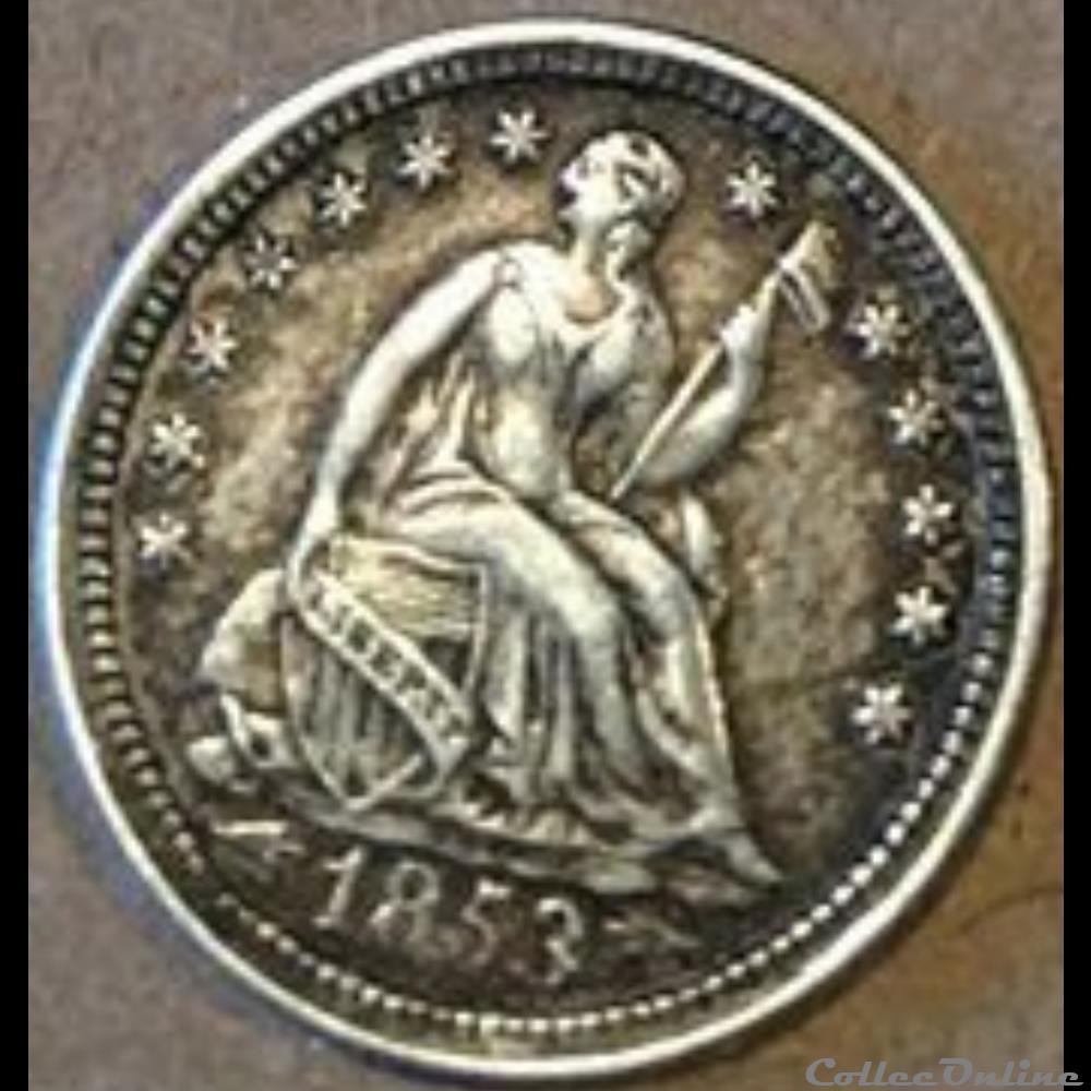 ←1853→ Half Dime (ex.2) monnaies monde etats unis 1853 half dime ex 2