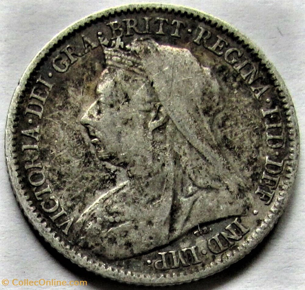 Victoria - Sixpence 1900 Kingdom of Great Britain 2 monnaies monde royaume uni victoria sixpence 1900 kingdom of great britain