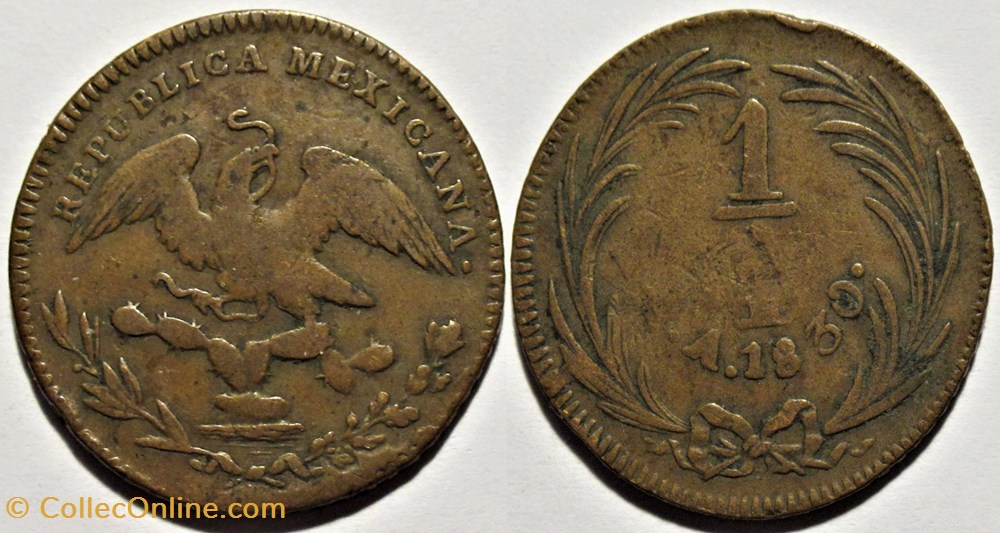 monnaies monde mexique mexico 1 4 real 1830 1st republic