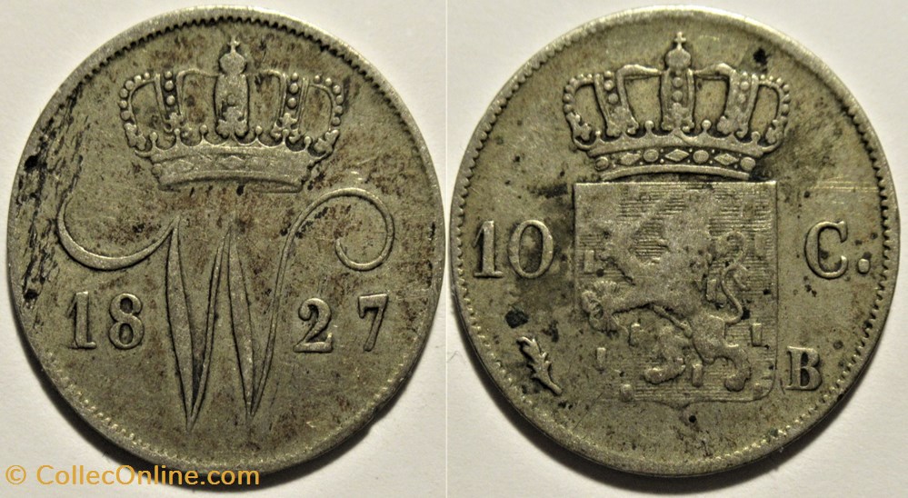 Willem I of Nederland - 10 Cents 1827 Brussels monnaies monde pays bas willem i of nederland 10 cents 1827 brussels