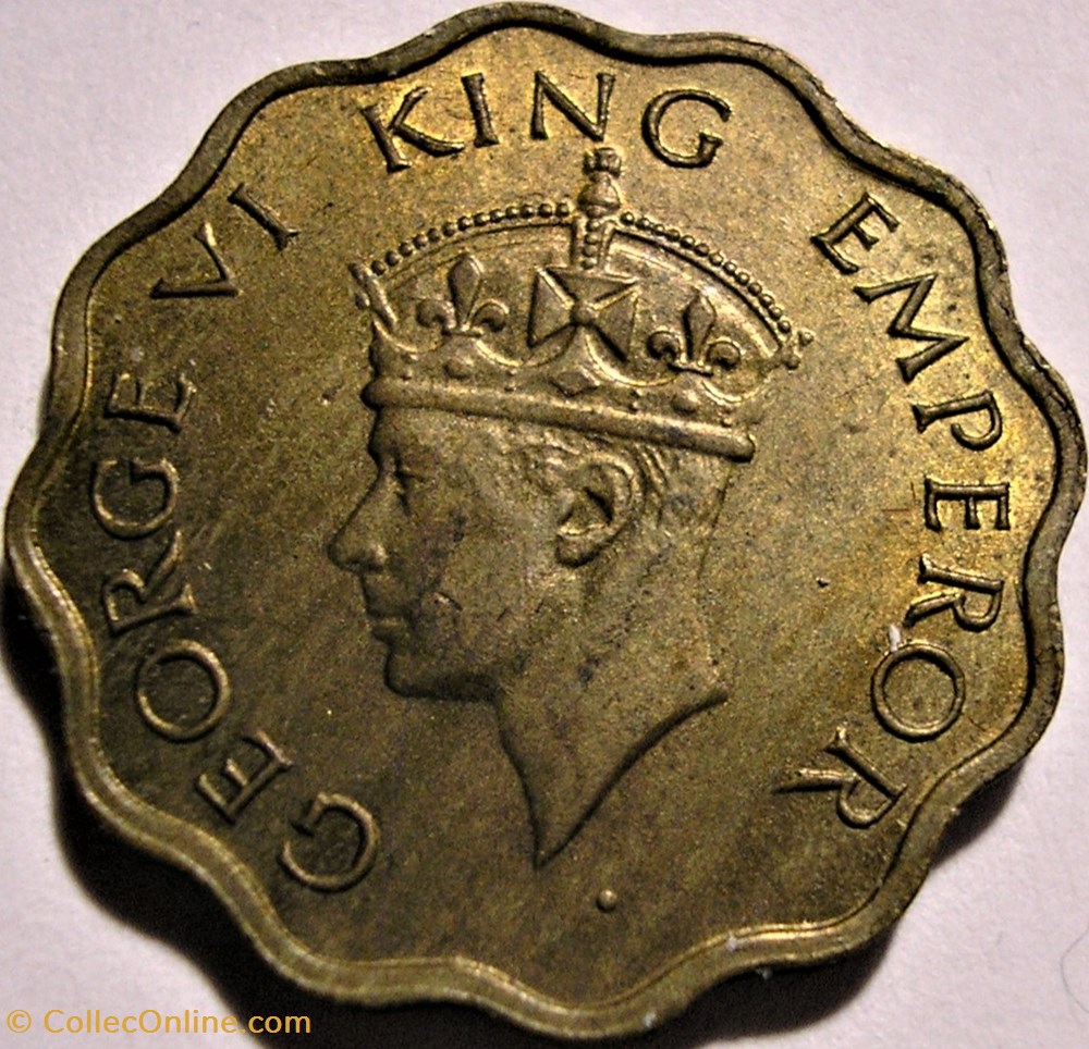 George VI - 1 Anna 1942 Bombay - British India monnaies monde inde george vi 1 anna 1942 bombay british india