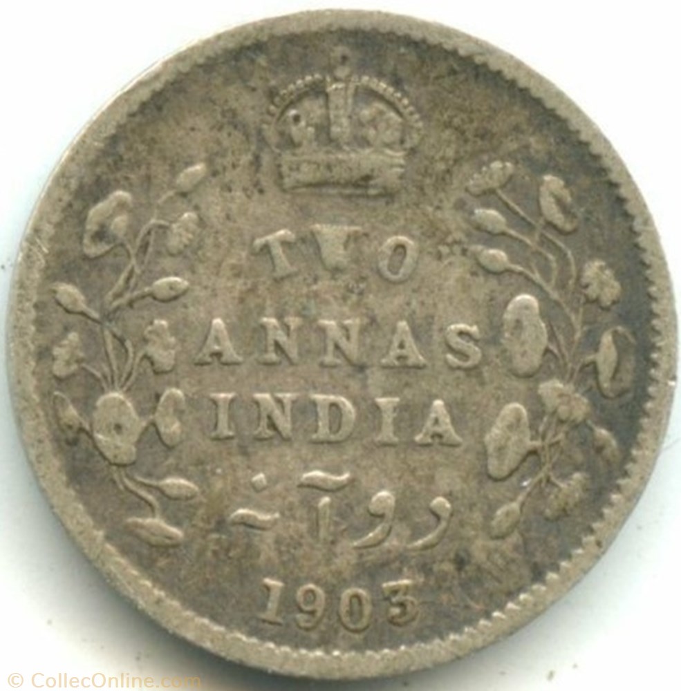 Edward VII - Two Annas 1903 - British India monnaie monde inde edward vii two annas 1903 british india