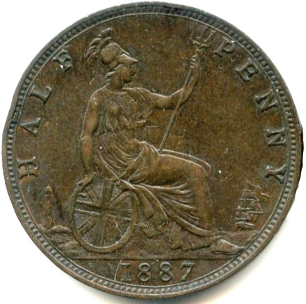 Victoria - Half Penny 1887 - Great Britain monnaies monde royaume uni victoria half penny 1887 great britain