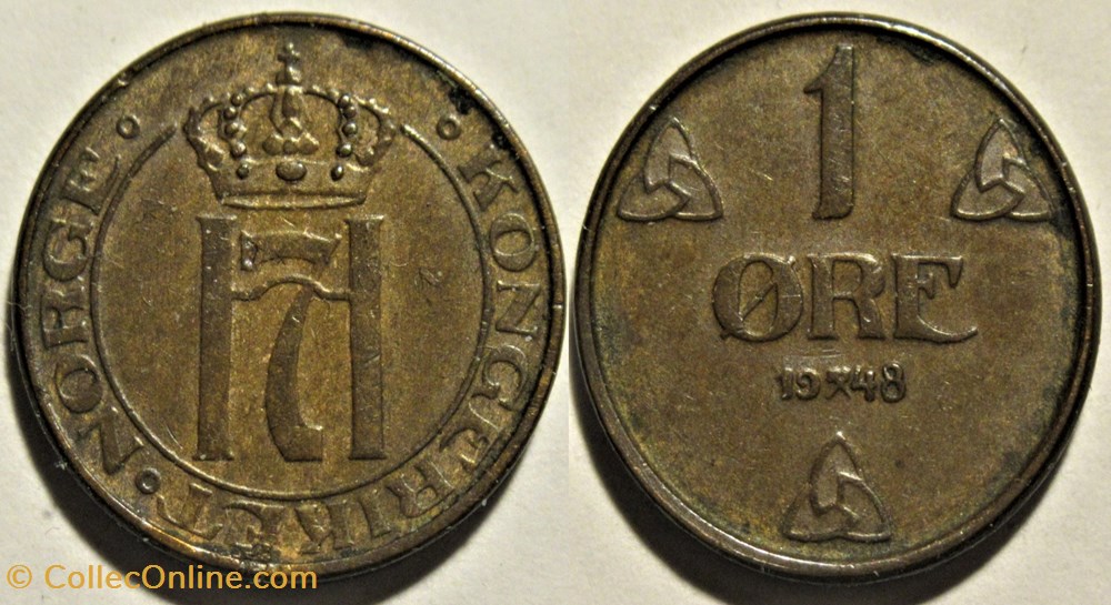 monnaies monde norvege haakon vii of norway 1 re 1948