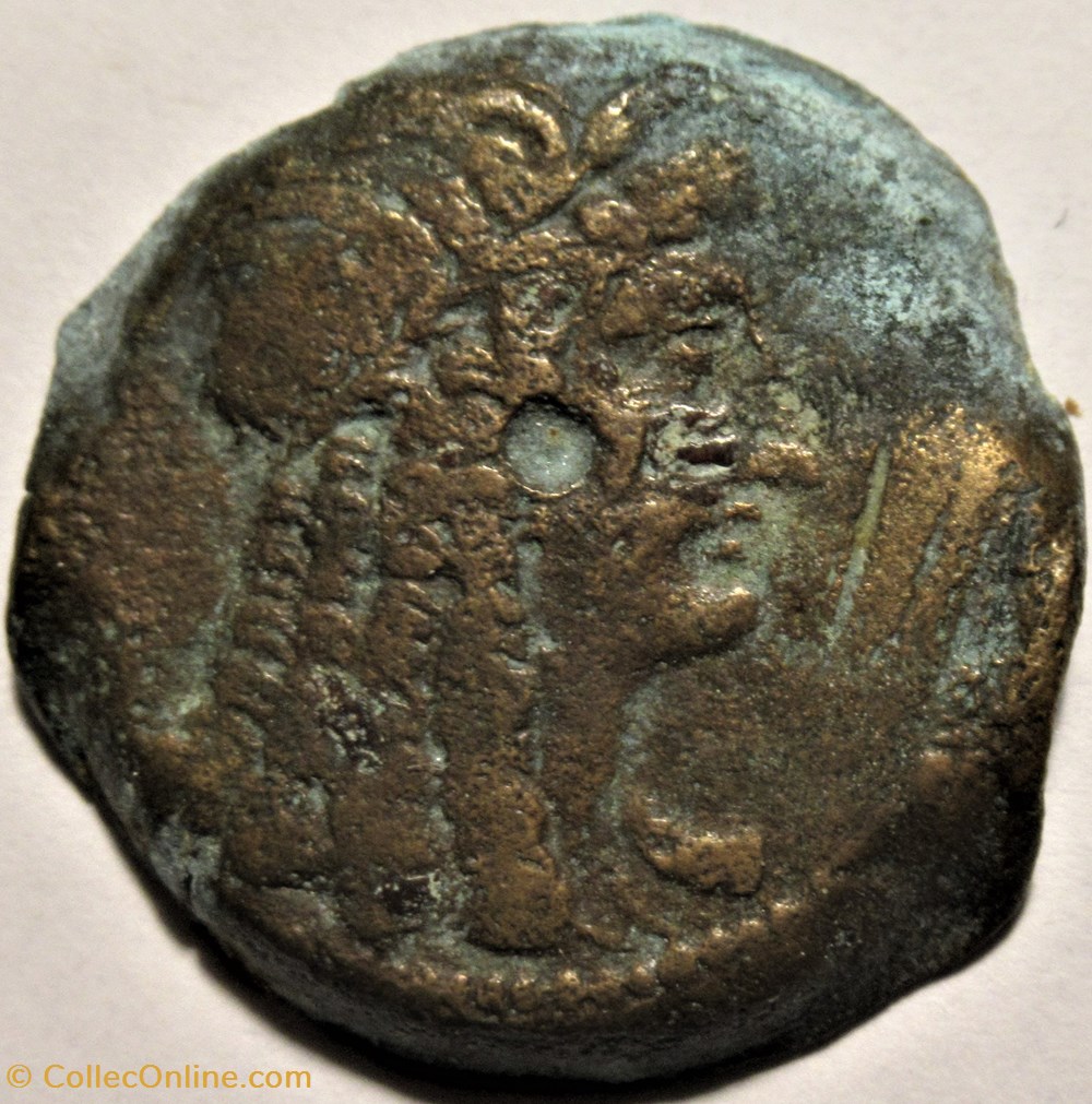 Cleopatra I & Ptolemy VI (180-176) Æ 26 2 monnaies antiques grecques cleopatra i ptolemy vi 180 176 26