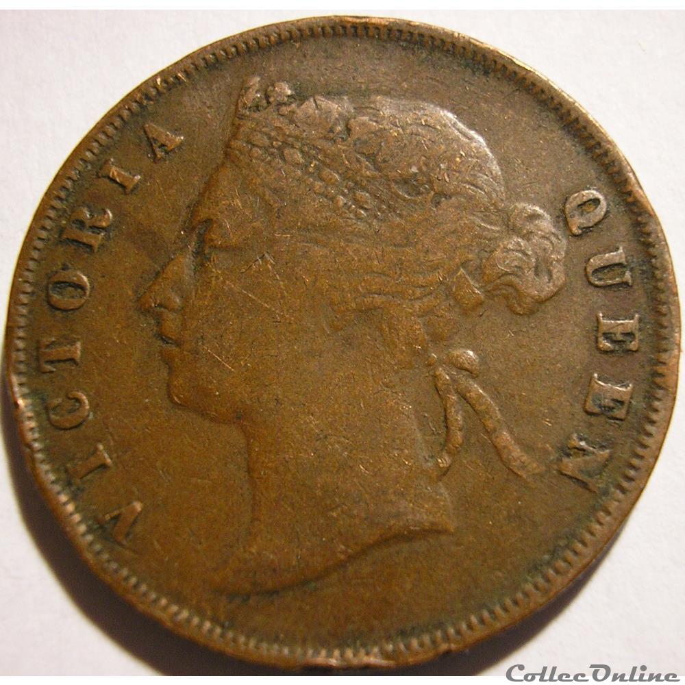 Victoria - One Cent 1897 - Straits Settlements, Malaysia (ex.2) monnaies monde malaisie victoria one cent 1897 straits settlements malaysia ex 2