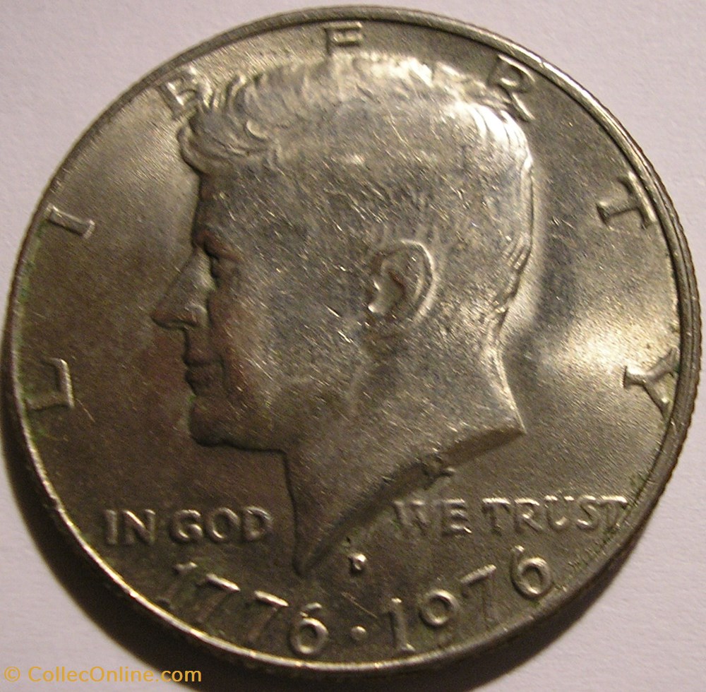 Kennedy - 1976 D. Bicentenial Independence 1776-1976 monnaie monde etat uni kennedy 1976 d bicentenial independence 1776 1976