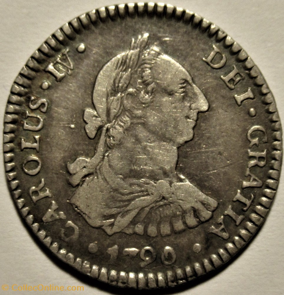 1 Real 1790 Potosi - Carlos IV de España 2 monnaies monde bolivie 1 real 1790 potosi carlos iv de espana