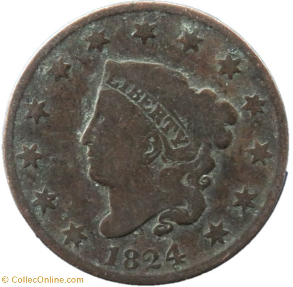 monnaies monde etats unis 1824 one cent