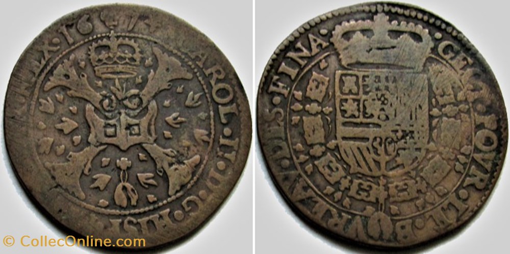 1654 Token of Brabant, Spanish Netherlands - Philip IV of Spain monnaies europe medievale pays bas espagnols 1654 token of brabant spanish netherlands philip iv of spain