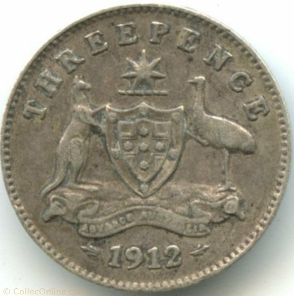George V - Three Pence 1912 - Australia monnaie monde australie george v three pence 1912 australia