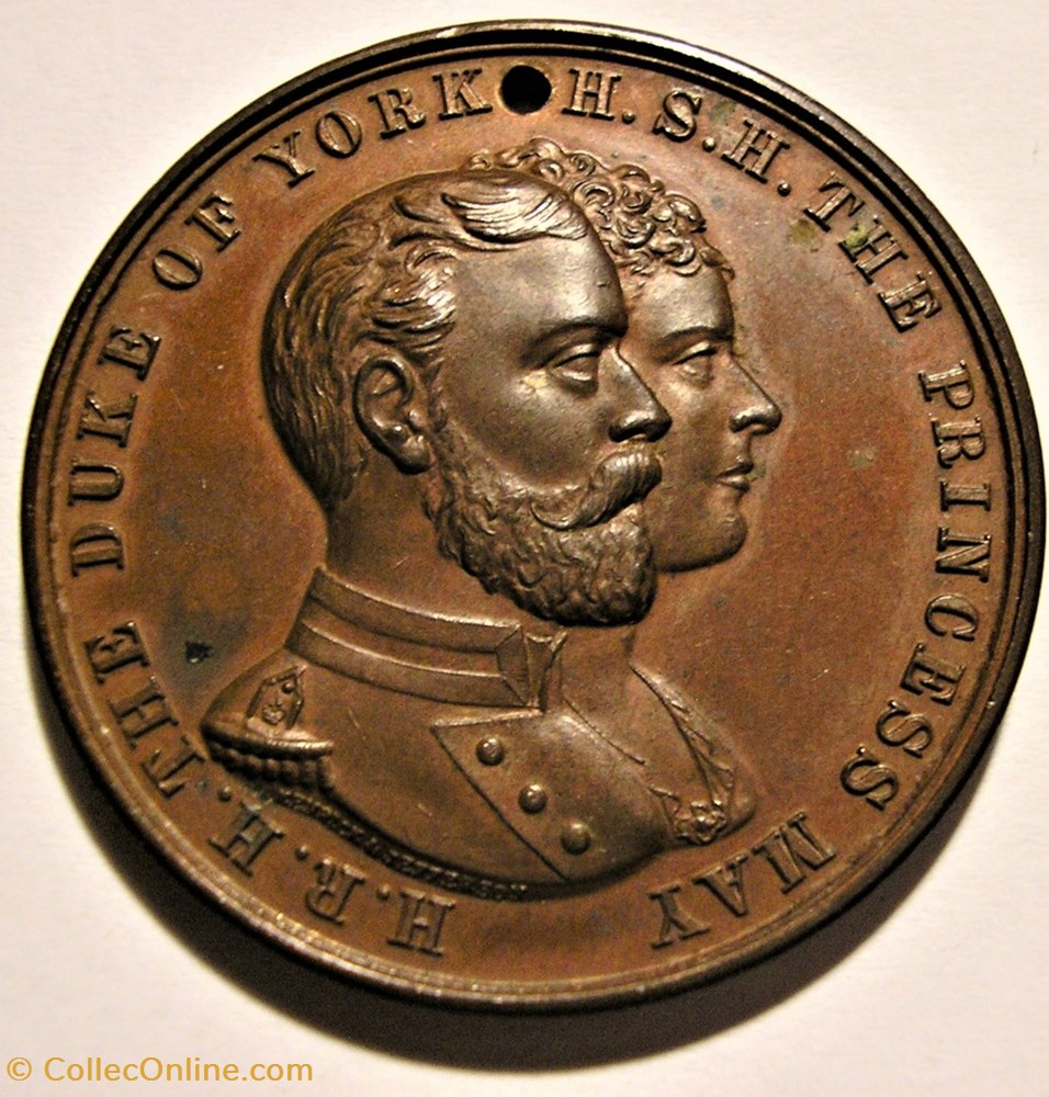 monnaie jeton mereaux george may 1893 marriage medallion uk