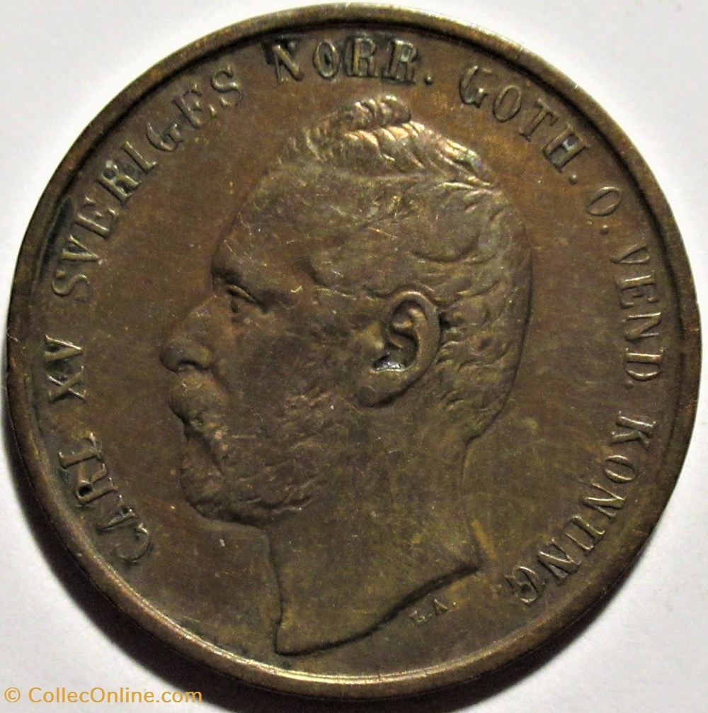 Sweden - Carl XV - 5 Öre 1862 monnaies monde suede sweden carl xv 5 ore 1862