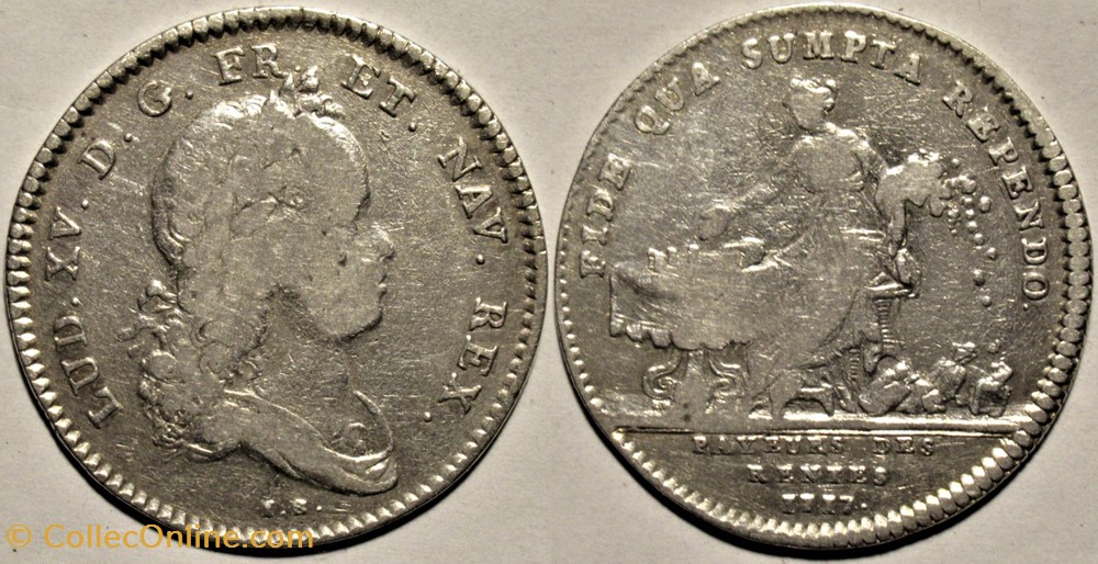 Louis XV - Jeton 1717 - Contrôleurs payeurs des rentes monnaies paranumismatique jetons poids louis xv jeton 1717 controleurs payeurs des rentes