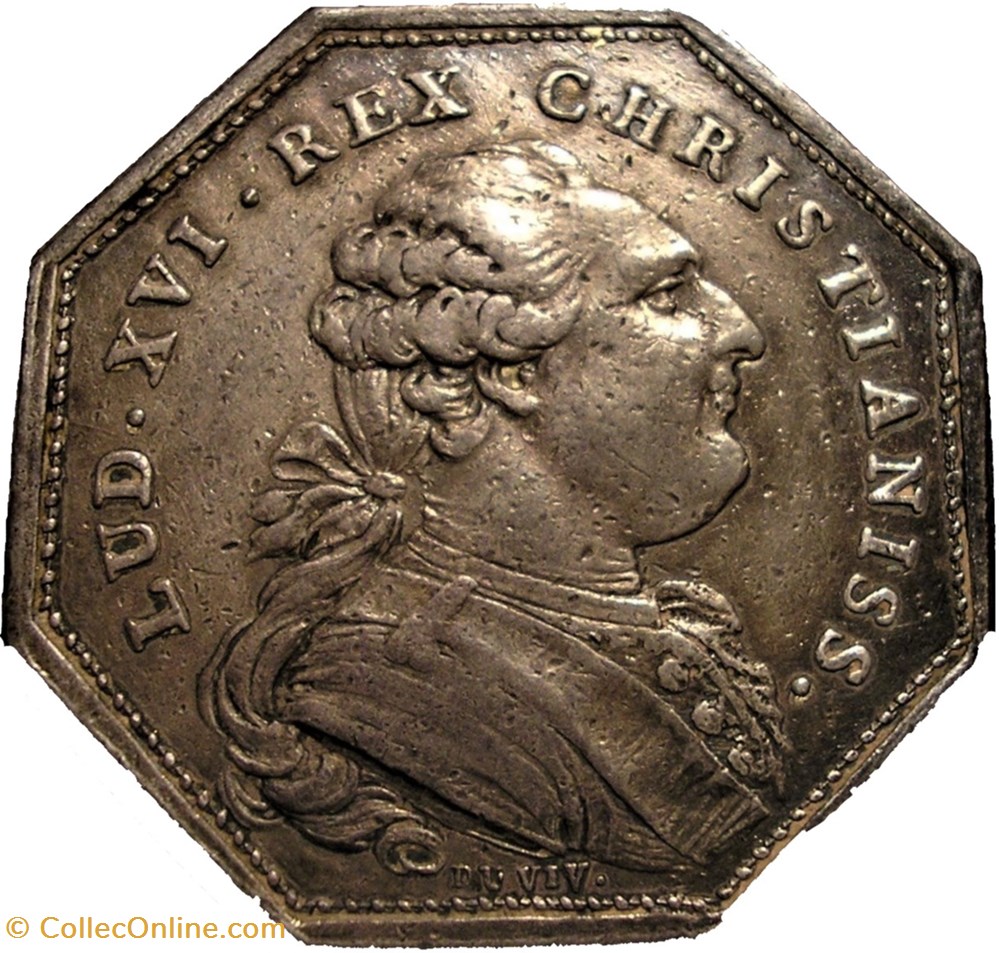 Louis XVI - Assemblée du Clergé de France - Jeton octogonal 1780 2 monnaies paranumismatique jetons poids louis xvi assemblee du clerge de france jeton octogonal 1780