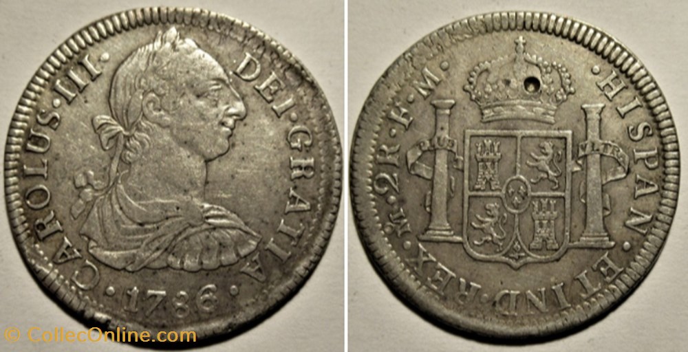 monnaies monde mexique mexico 2 reales 1786 carlos iii de espana