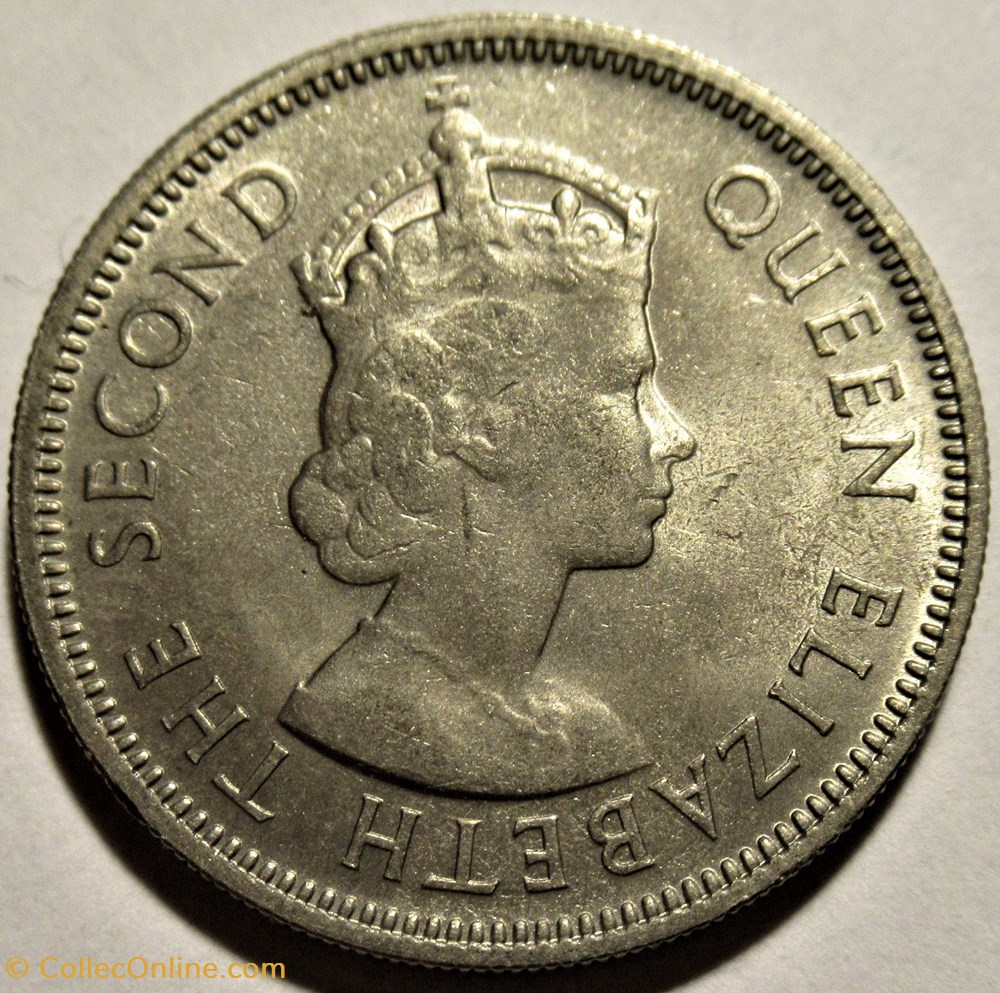 Elizabeth II - Half Rupee 1954 - Seychelles 2 monnaies monde elizabeth ii half rupee 1954 seychelles