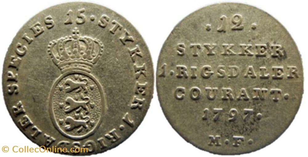 Christian VII - 1/15 Specie Daler 1797 Denmark monnaies monde danemark christian vii 1 15 specie daler 1797 denmark