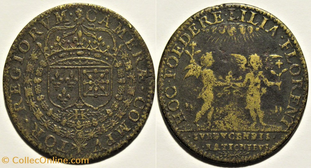 Henri IV - Jeton c.1600 - Mariage avec Marie de Médicis monnaies paranumismatique jetons poids henri iv jeton c 1600 mariage avec marie de medicis