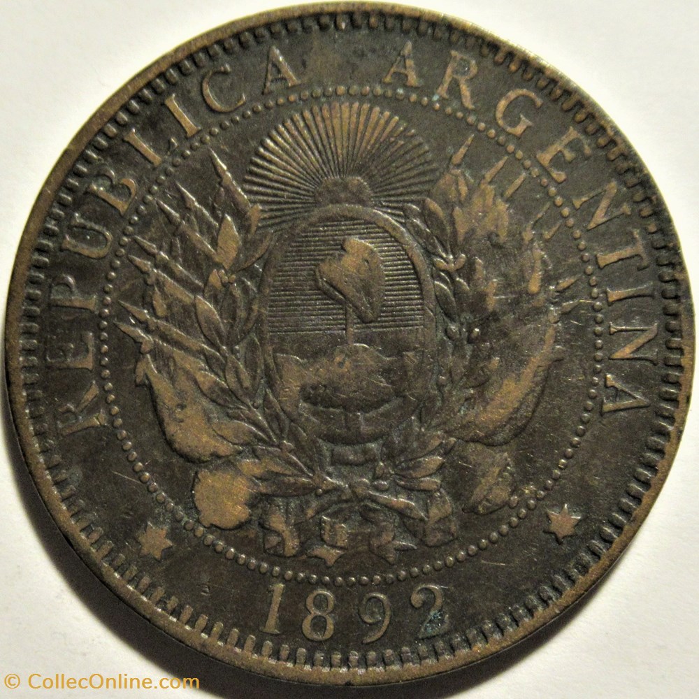 Argentina - Dos Centavos 1892 monnaies monde argentine argentina dos centavos 1892