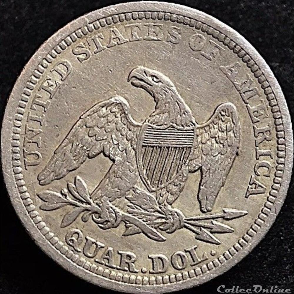 1857 Quarter Dollar - 25 cents monnaie monde etat uni 1857 quarter dollar 25 cents