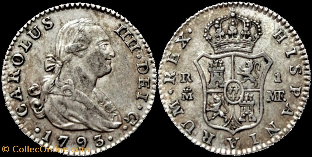 1793 Real Madrid - Carlos IV de España monnaies monde espagne 1793 real madrid carlos iv de espana