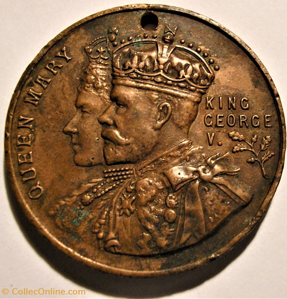 George V & Mary - 1911 Coronation Medal - Borough of Torquay, England 2 medaille royaume uni george v mary 1911 coronation medal borough of torquay england