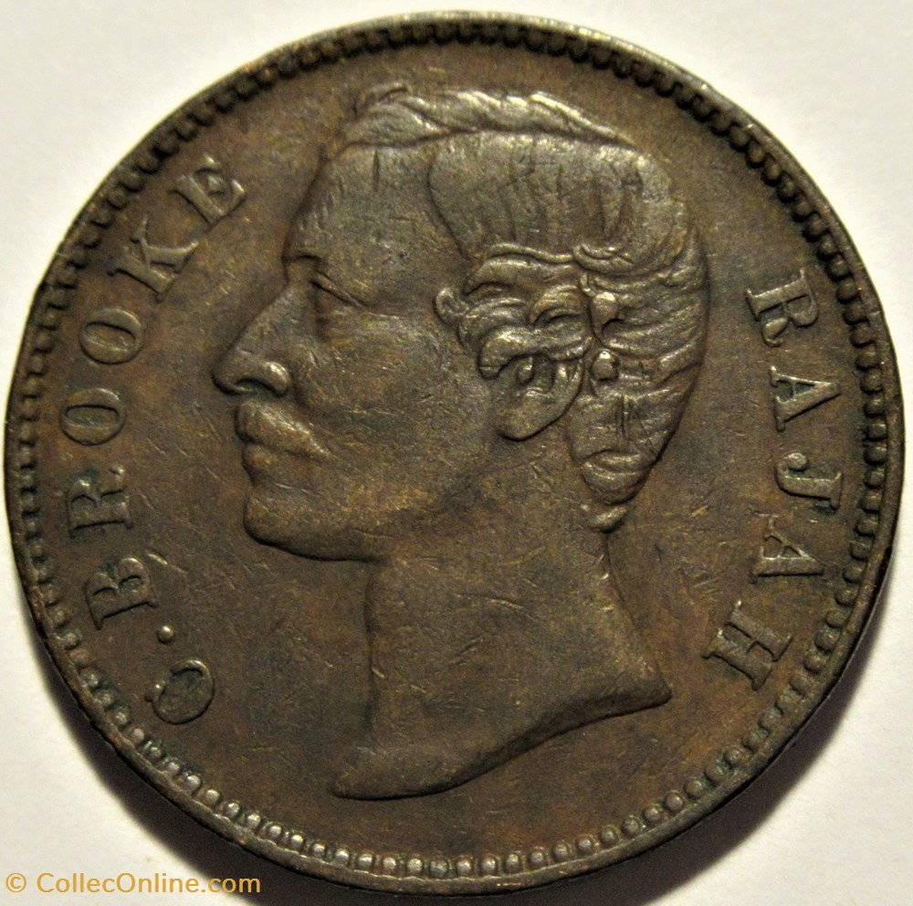 Charles Brooke - Half Cent 1870 (ex.2) monnaies monde malaisie charles brooke half cent 1870 ex 2