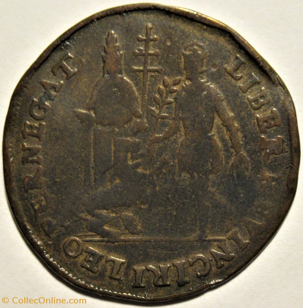 Philippe II d'Espagne - Jeton Comté de Flandres, 1580 2 monnaies europe medievale pays bas espagnols philippe ii espagne jeton comte de flandres 1580