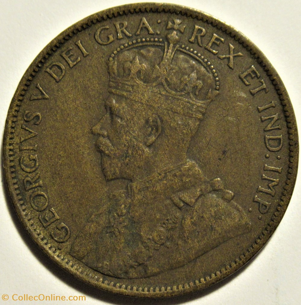 George V - 1 Cent 1913 2 monnaies monde canada george v 1 cent 1913