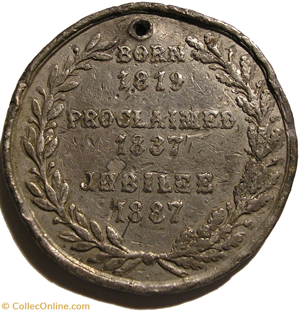 Victoria - 1887 Golden Jubilee Medal - GB 3 monnaie jeton mereaux victoria 1887 golden jubilee medal gb