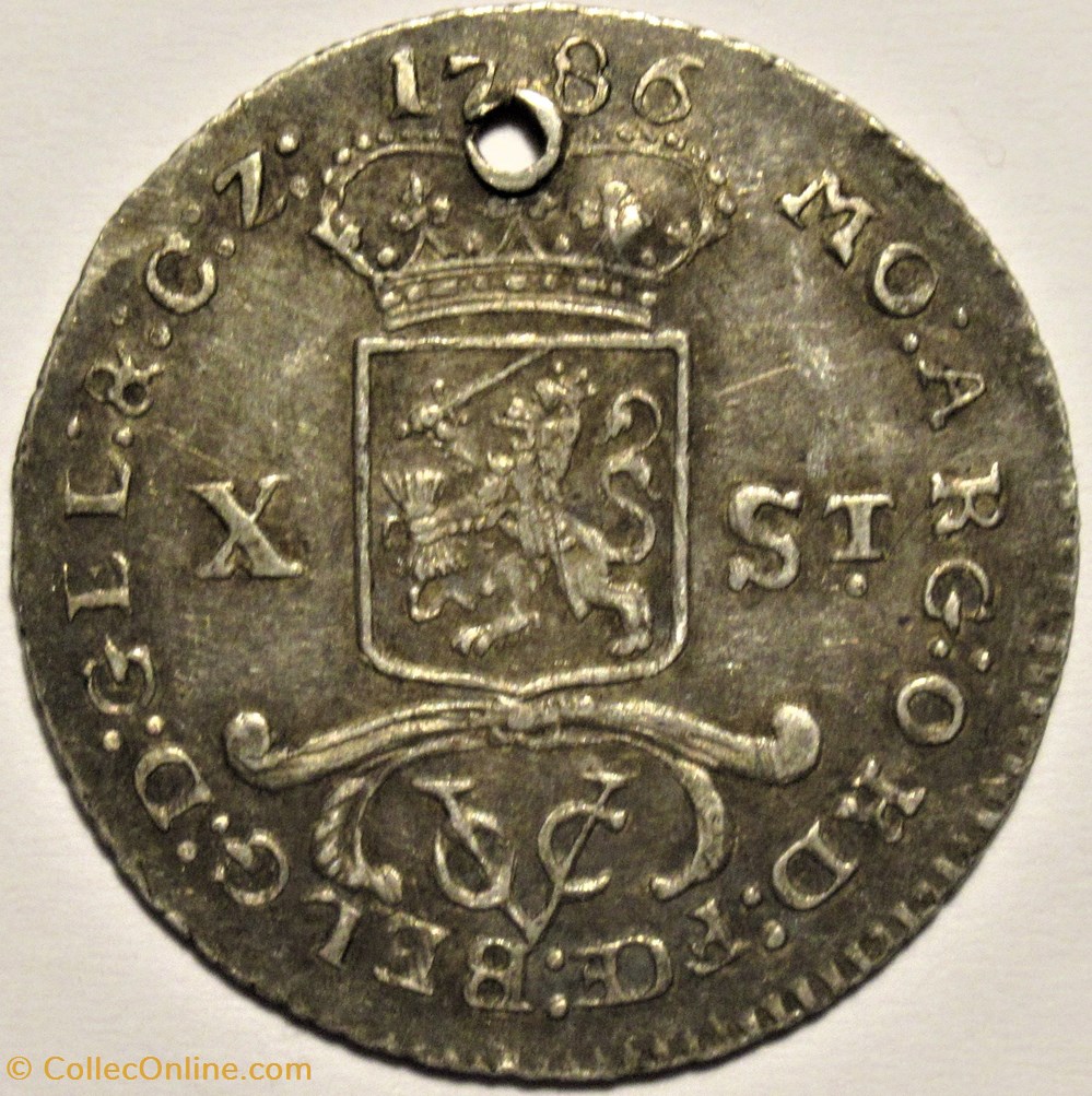Dutch Republic - 10 Stuivers 1786, East Indies monnaies monde pays bas dutch republic 10 stuivers 1786 east indies
