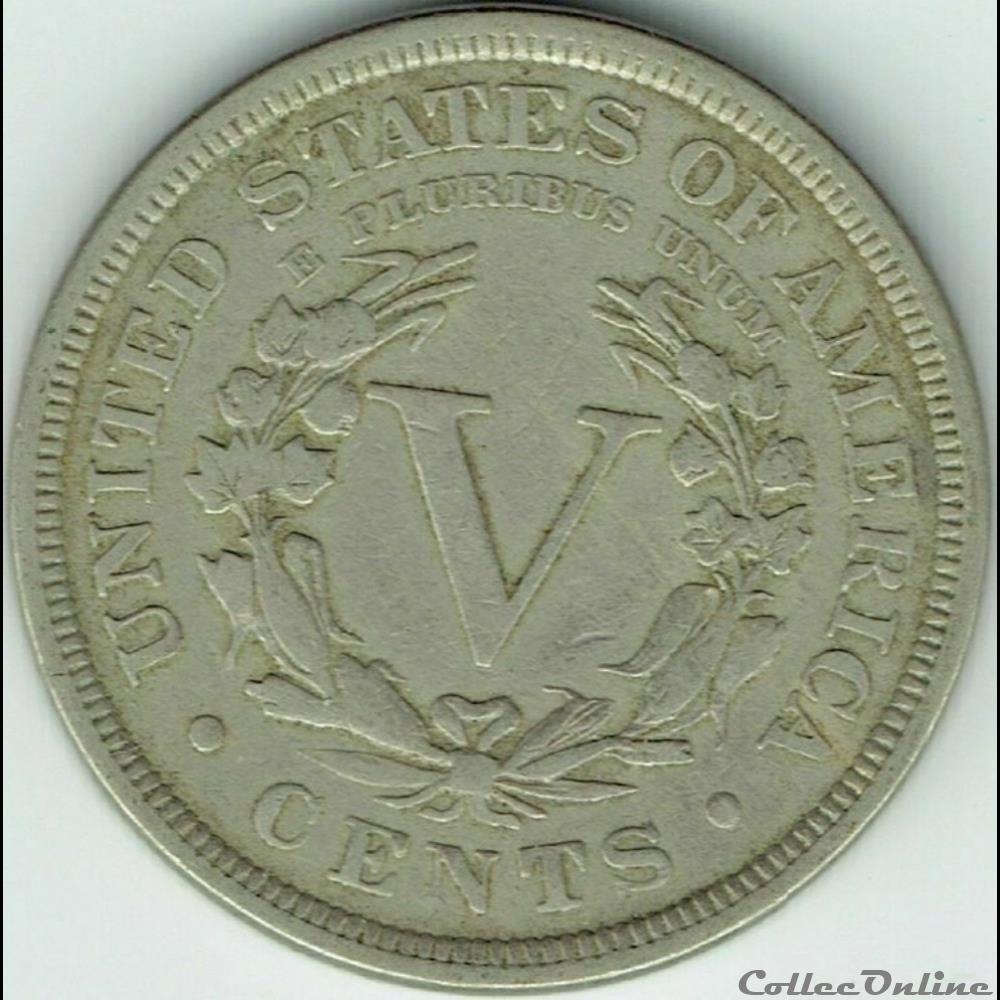 1889 5 Cents (ex.2) monnaie monde etat uni 1889 5 cents ex 2